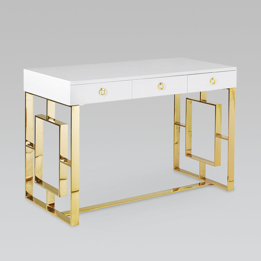 BACCARAT Wood Top Desk GY-DE-7948G Gold - maximize your workspace comfort and efficiency | Image 1 | InSTYLE Home & Rugs