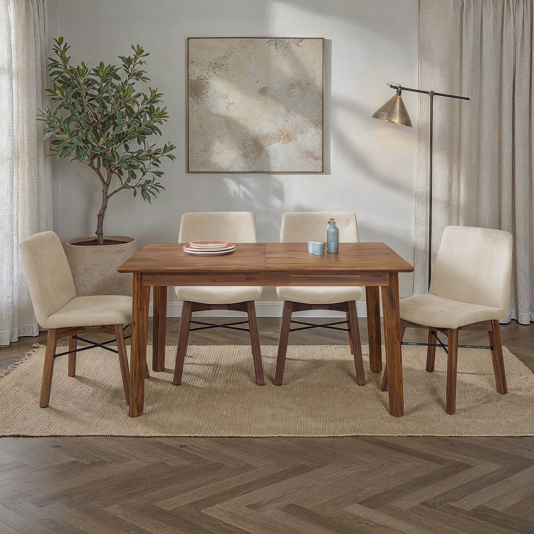 Gia Small Extension Dining Table 55/71” - stylish chairs for any table | Image 1 | InSTYLE Home & Rugs