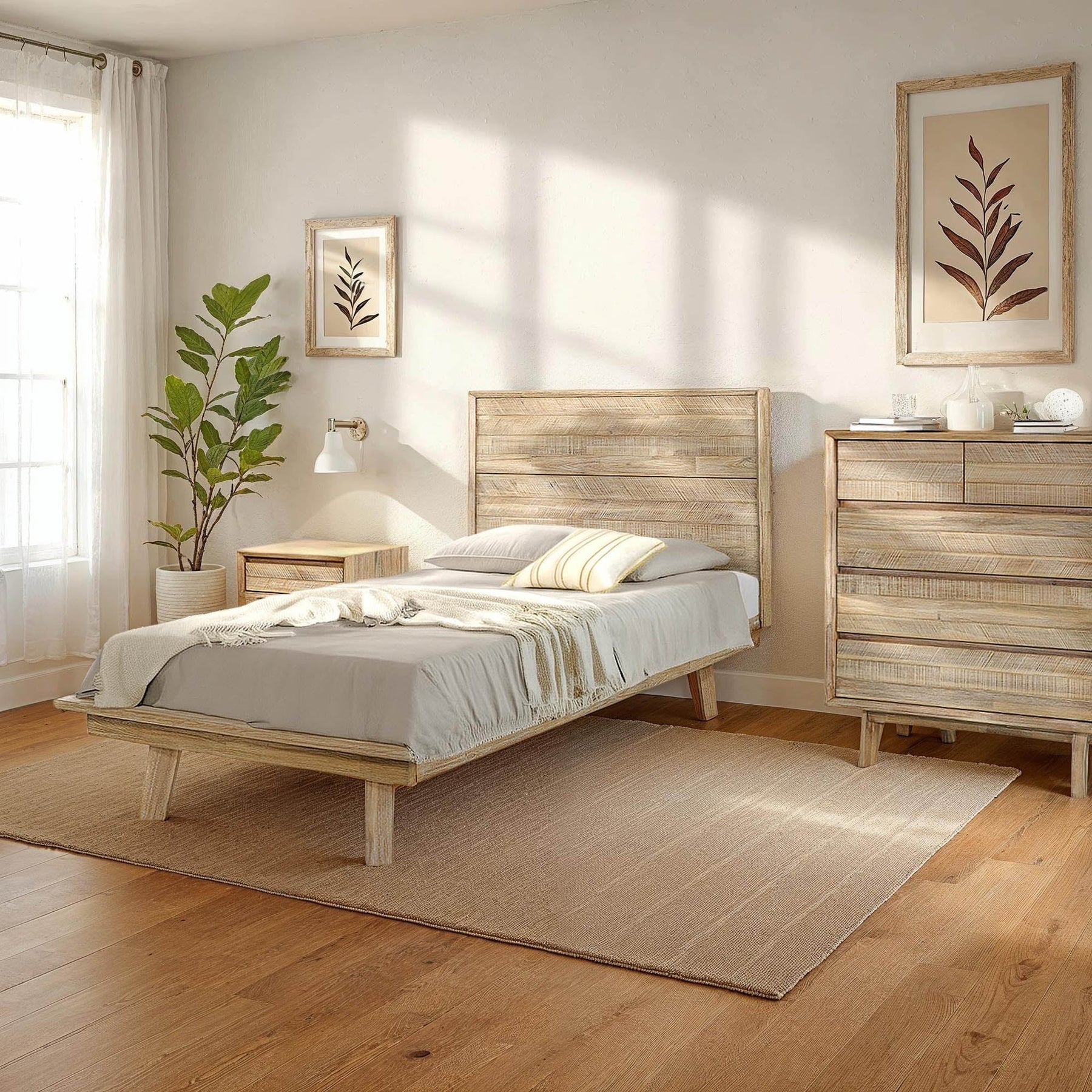 Gia Driftwood Single Bedroom Set - luxurious bed for modern homes | Image 1 | InSTYLE Home & Rugs