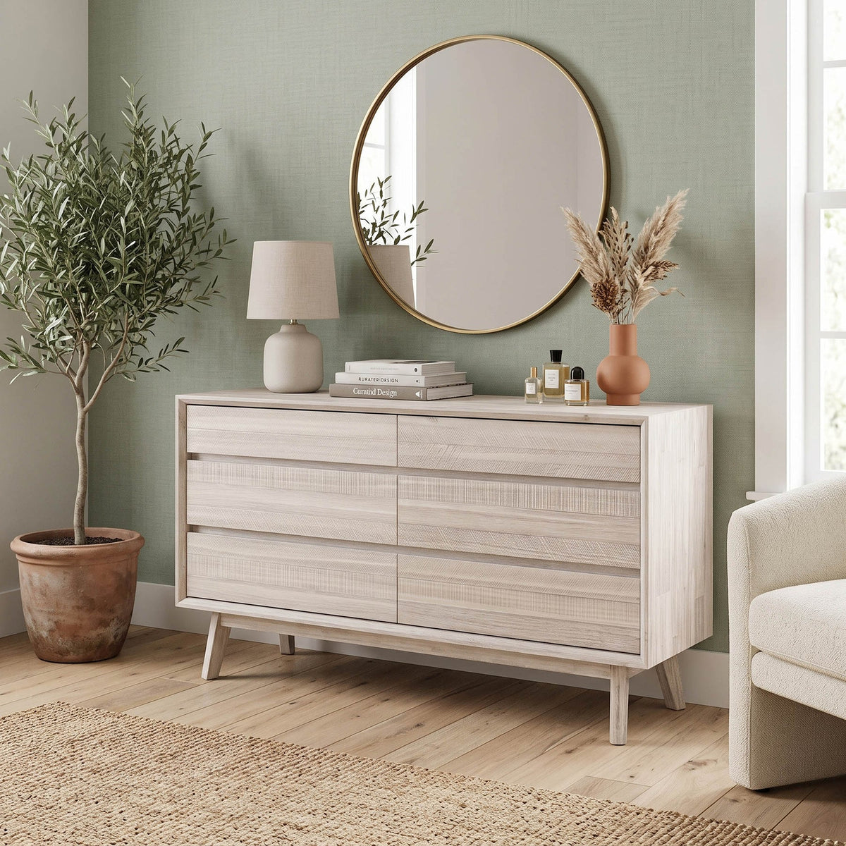 Gia 6 Drawer Dresser - sleek storage solutions for bedrooms | Image 2 | InSTYLE Home & Rugs