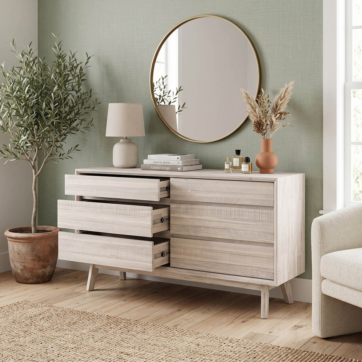 Gia 6 Drawer Dresser - sleek storage solutions for bedrooms | Image 12 | InSTYLE Home & Rugs