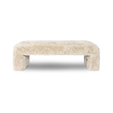 Ginger Bench — Velvet Sandstorm Upholstered Bench - minimalist velvet bench in velvet sandstorm | Image 3 | InSTYLE Home & Rugs