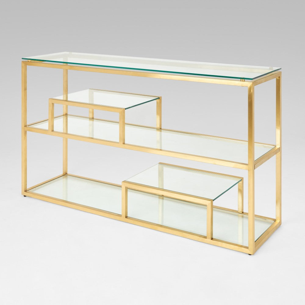 Barolo Gold Console Table - modern gold console table | Image 1 | InSTYLE Home & Rugs