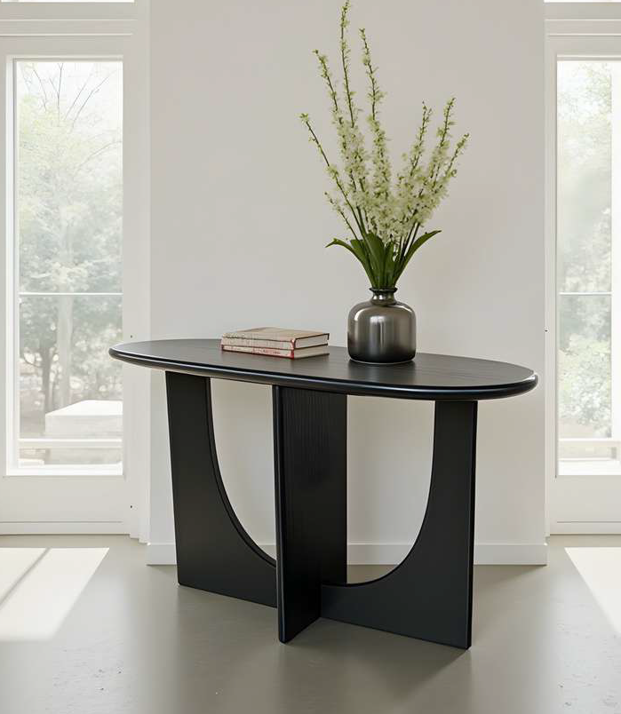 Gilda Console Table GY-CST-OOO3 Black Wood Finish - sleek design for modern homes | Image 1 | InSTYLE Home & Rugs