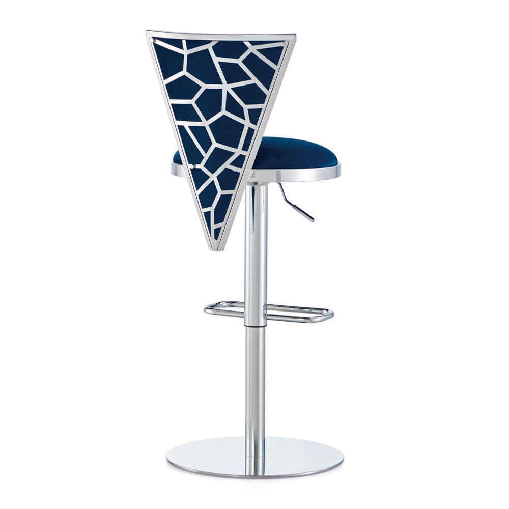TURIN Adjustable Bar Stool Morgan Ivory Polished Steel | InSTYLE Home & Rugs