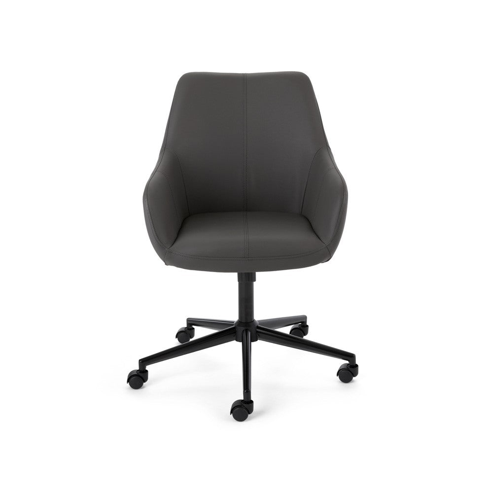 Devon Office Chair Grey Pu - modern grey chair | Image 1 | InSTYLE Home & Rugs