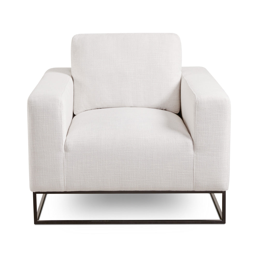 FRANKLIN Accent Chair Grey Linen BLACK LEGS | InSTYLE Home & Rugs