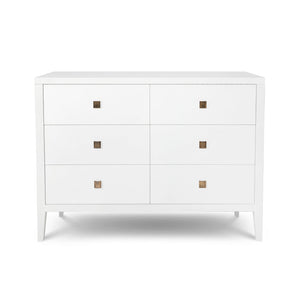 Hara 6-Drawer Tall Dresser — Beech Veneer with Brushed Gold - six-drawer tall dresser in beech veneer with brushed gold hardware | Image 1 | InSTYLE Home & Rugs