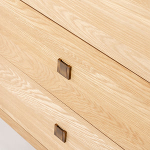 Hara 6-Drawer Tall Dresser — Beech Veneer with Brushed Gold - six-drawer tall dresser in beech veneer with brushed gold hardware | Image 19 | InSTYLE Home & Rugs