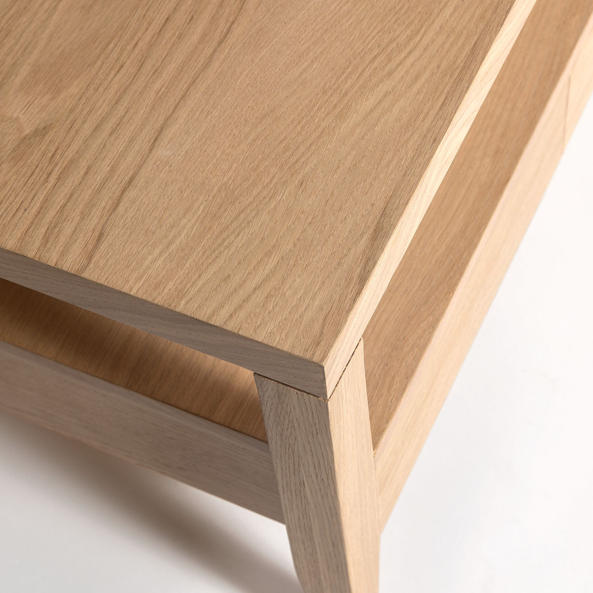 Hara Coffee Table in natural oak with drawer and brushed gold hardware | InSTYLE Home & Rugs