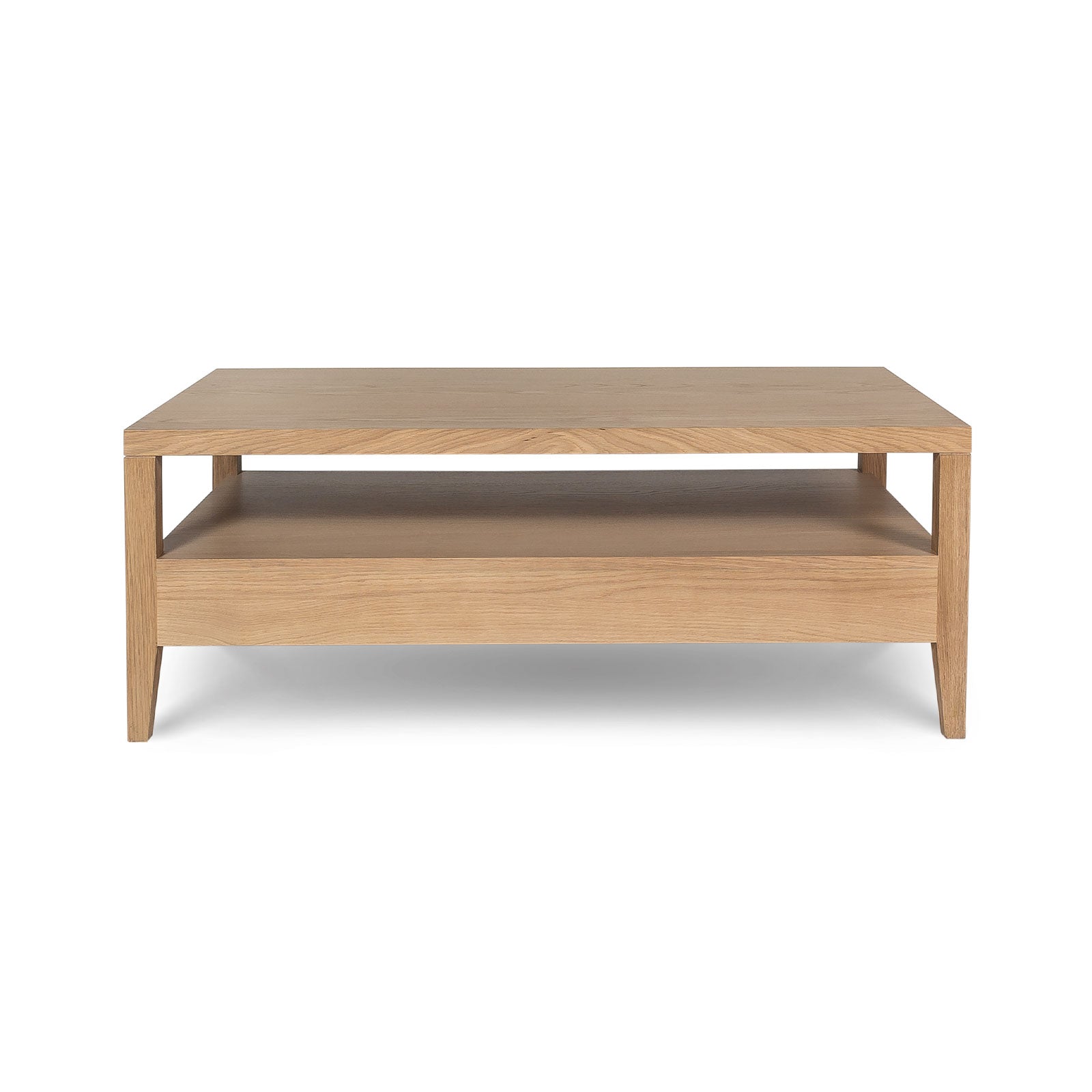 Hara Coffee Table in natural oak with drawer and brushed gold hardware | InSTYLE Home & Rugs