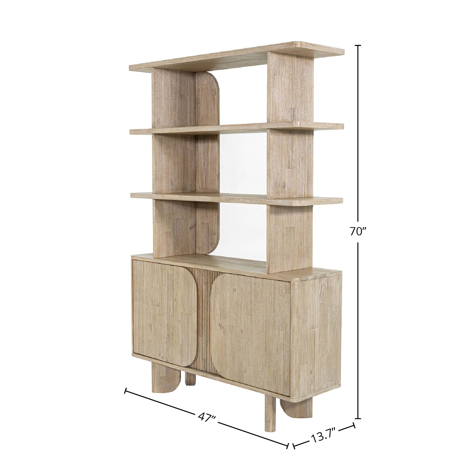 Haru Bookcase - wooden bookcases with multiple shelves for ample storage | Image 3 | InSTYLE Home & Rugs