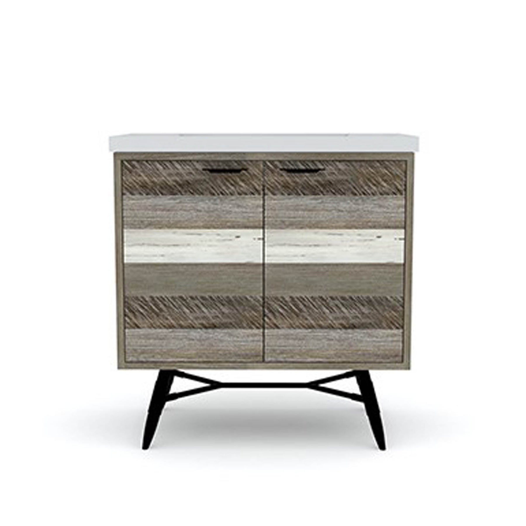 Metro Havana Vanity W31 inch in Solid Acacia Wood and Metal with White Basin - | Image 3 | InSTYLE Home & Rugs