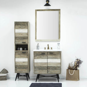 Metro Havana Vanity W31 inch in Solid Acacia Wood and Metal with White Basin - | Image 6 | InSTYLE Home & Rugs