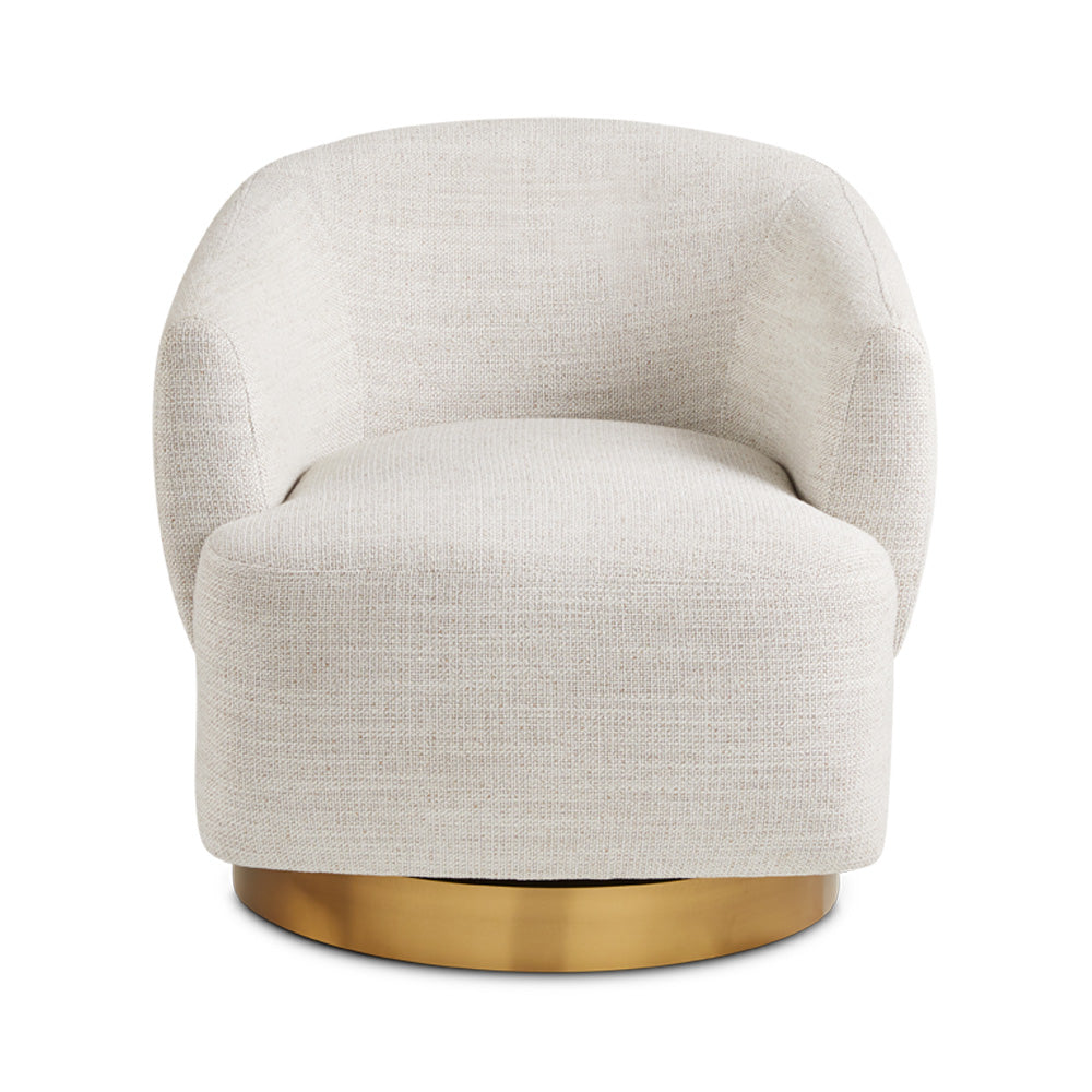 LIAM accent chair Brenton fabric and BRUSHED GOLD BASE - modern gold table base | Image 1 | InSTYLE Home & Rugs