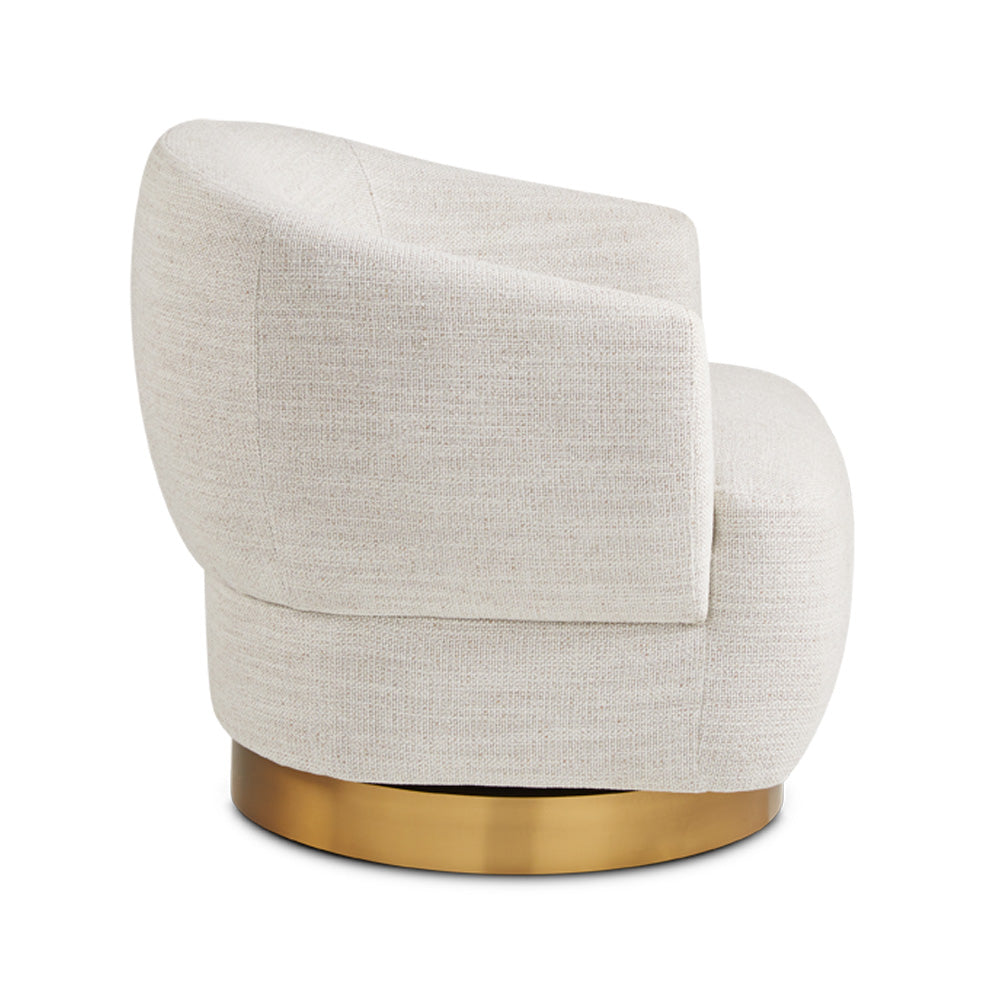 LIAM accent chair Boucle Fur Fabric Brushed Gold Base - modern gold table base | Image 1 | InSTYLE Home & Rugs