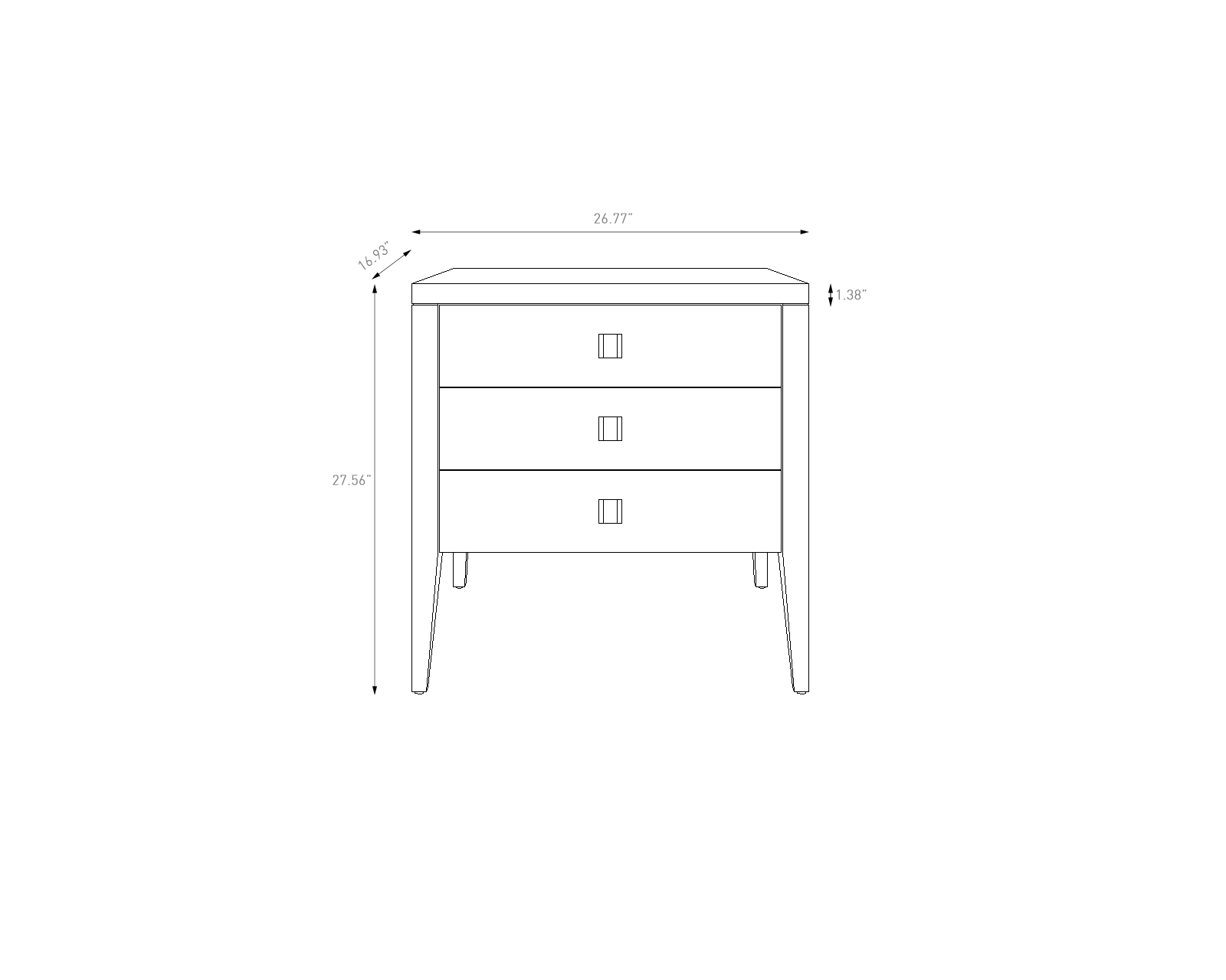 Hara 3 Drawer Dresser - functional accent table with unique design for any room | Image 13 | InSTYLE Home & Rugs