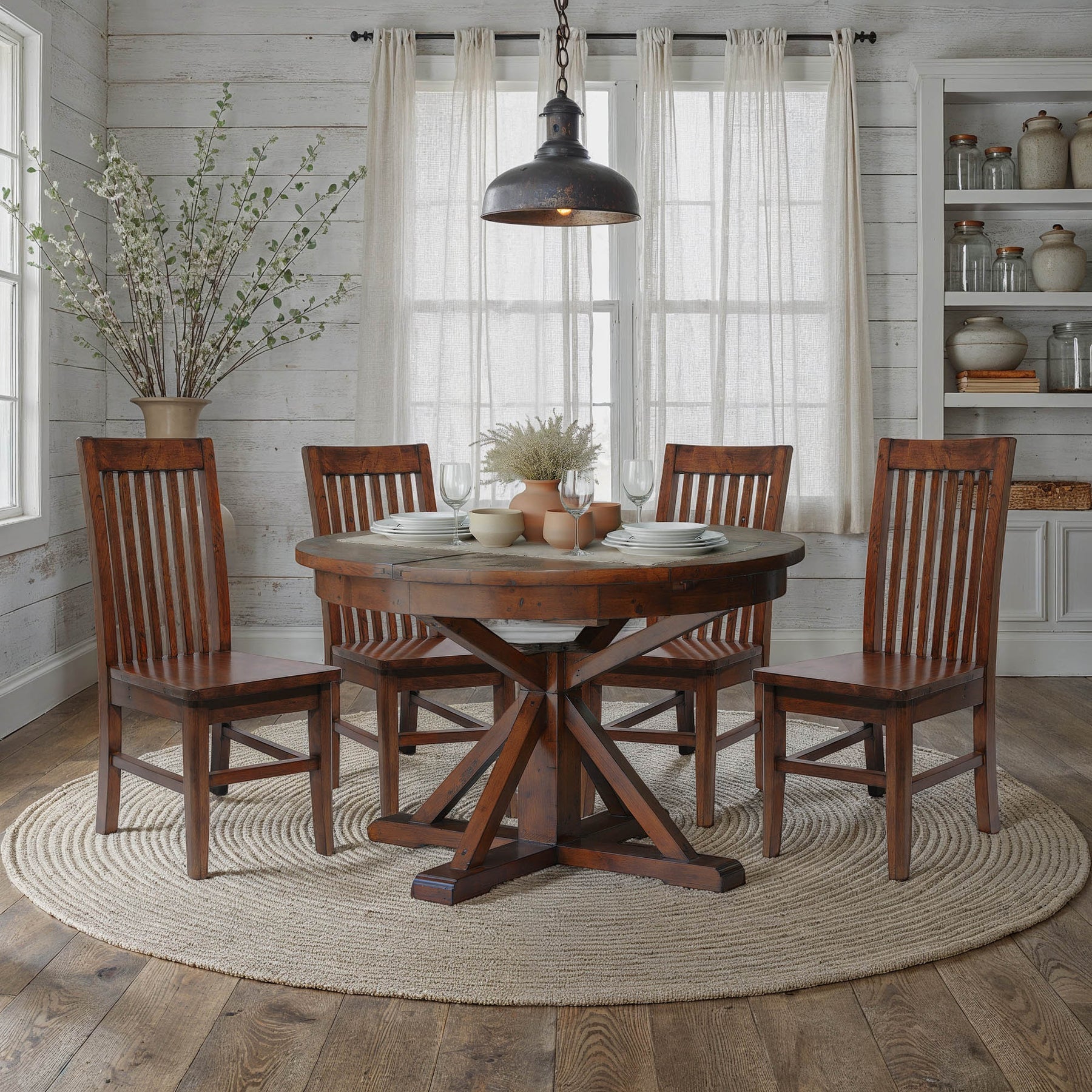 Irish Coast Round 47/63" Extension Dining Table - stylish chairs for any table | Image 5 | InSTYLE Home & Rugs
