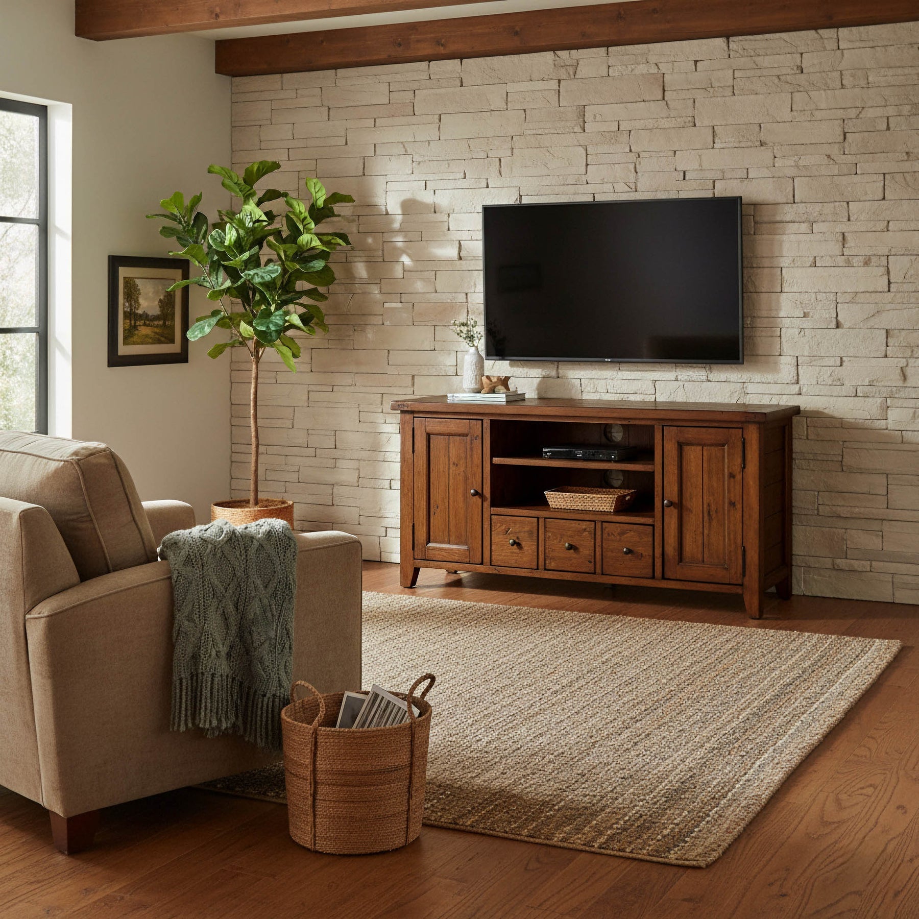 Irish Coast Small Media Unit - sleek media unit for organizing your entertainment setup | Image 2 | InSTYLE Home & Rugs