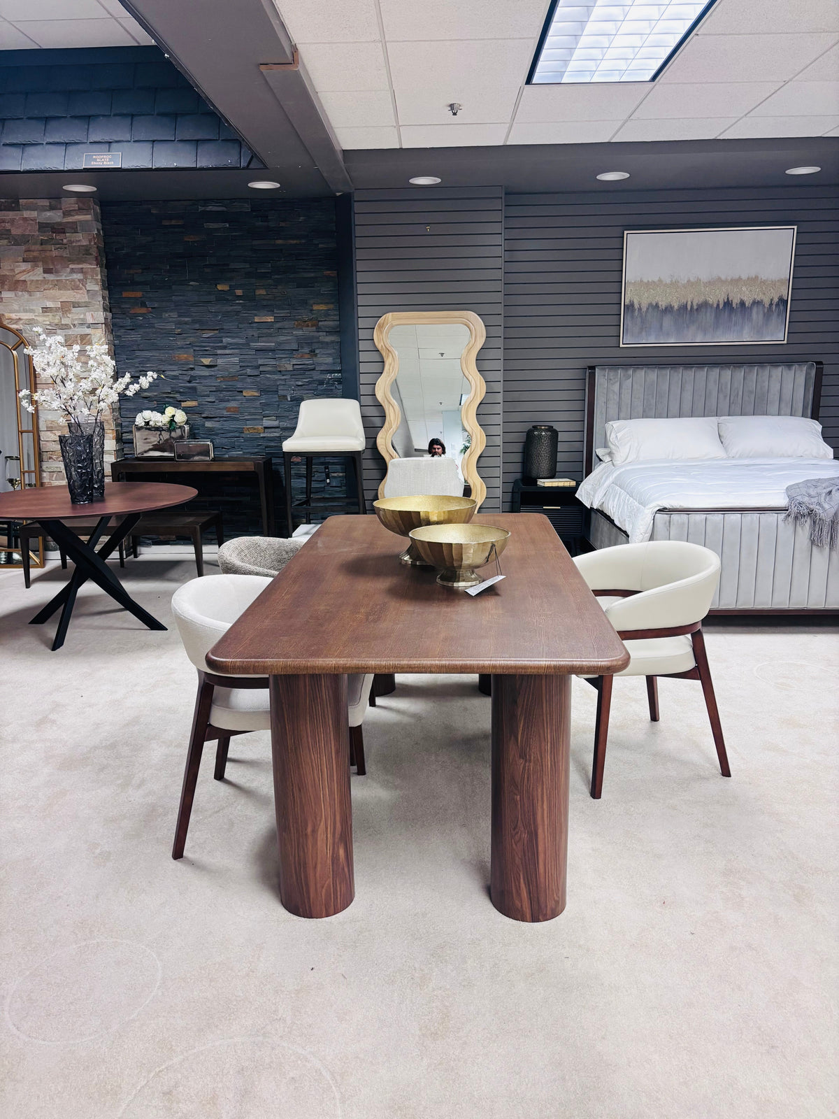 80" HARVEST Dining Table Walnut finish with Straight Legs - stylish dining tables for gatherings | Image 2 | InSTYLE Home & Rugs
