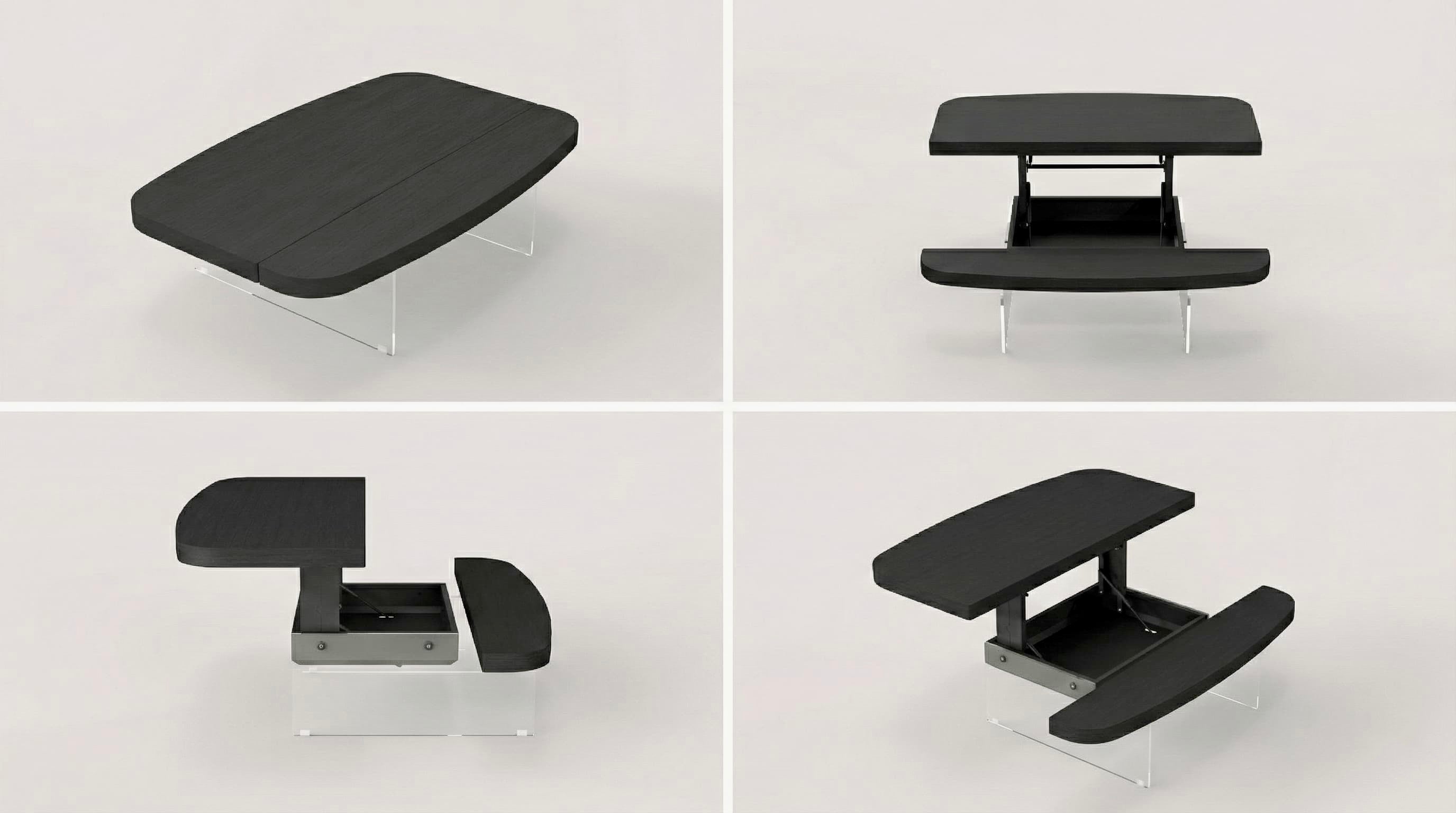 Action Lift-Top Coffee Table — Black Convertible Coffee Table - black lift-top coffee table that converts to a work or dining surface | Image 6 | InSTYLE Home & Rugs