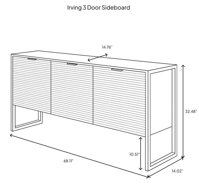 Irving 3 Door Sideboard - sleek design for modern homes | Image 15 | InSTYLE Home & Rugs