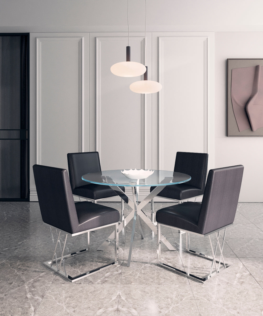 MARTINI Dining Chair Black PU - elegant seating for dining areas | Image 1 | InSTYLE Home & Rugs
