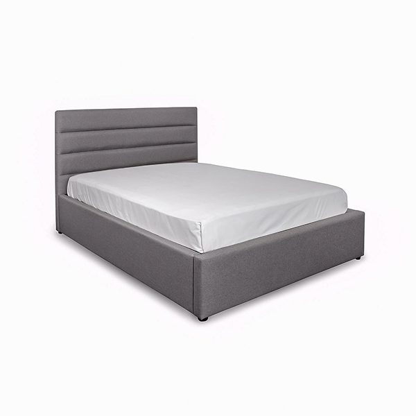 Justin Bed in Dark Greige low-profile upholstery | InSTYLE Home & Rugs