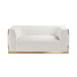 PALOMA LOVESEAT GY-LS-8366ACR-BG Contessa Vanilla Fabric Brushed Gold Frame - cozy and stylish loveseats for intimate seating | Image 2 | InSTYLE Home & Rugs