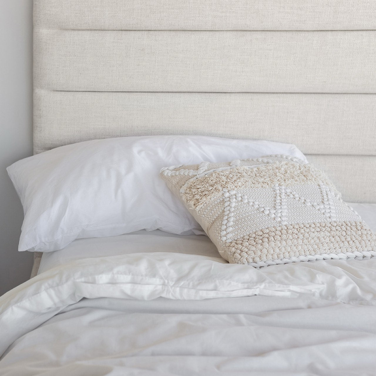 Justin Headboard Tall - upholstered headboard for added comfort and luxury | Image 4 | InSTYLE Home & Rugs