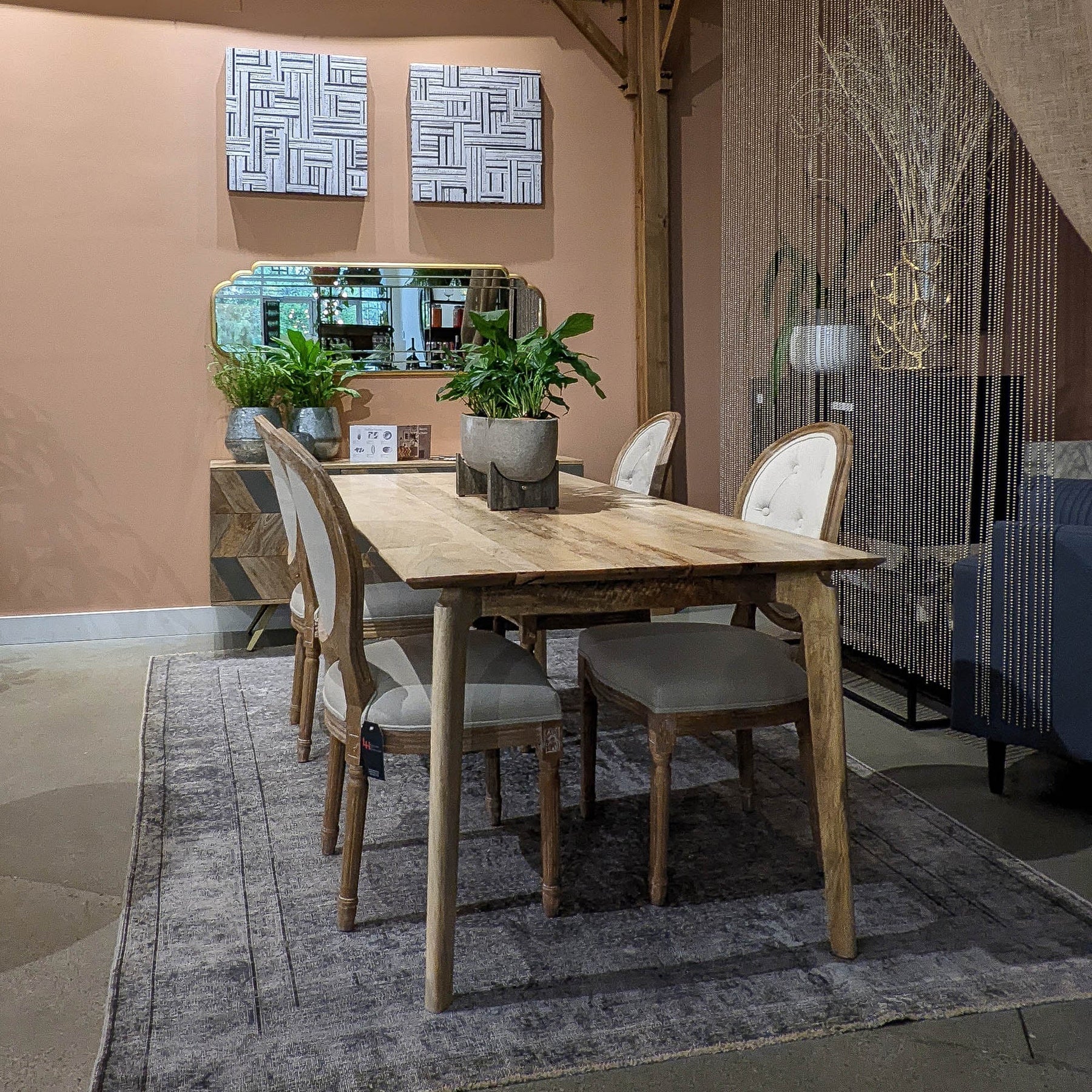 Kenzo Dining Table Small 60” – Natural - elegant seating for dining areas | Image 10 | InSTYLE Home & Rugs