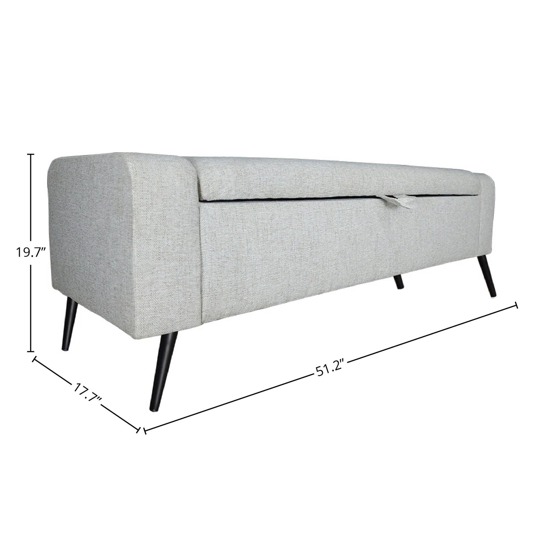 Khloe Storage Bench - durable bench with modern style | Image 2 | InSTYLE Home & Rugs