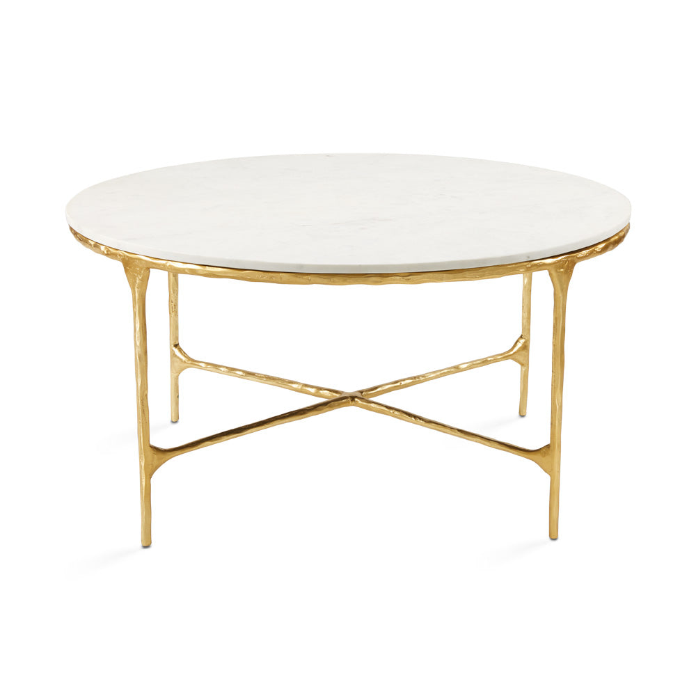 Ramona Aluminium Coffee Table White Marble Gold Frame | InSTYLE Home & Rugs