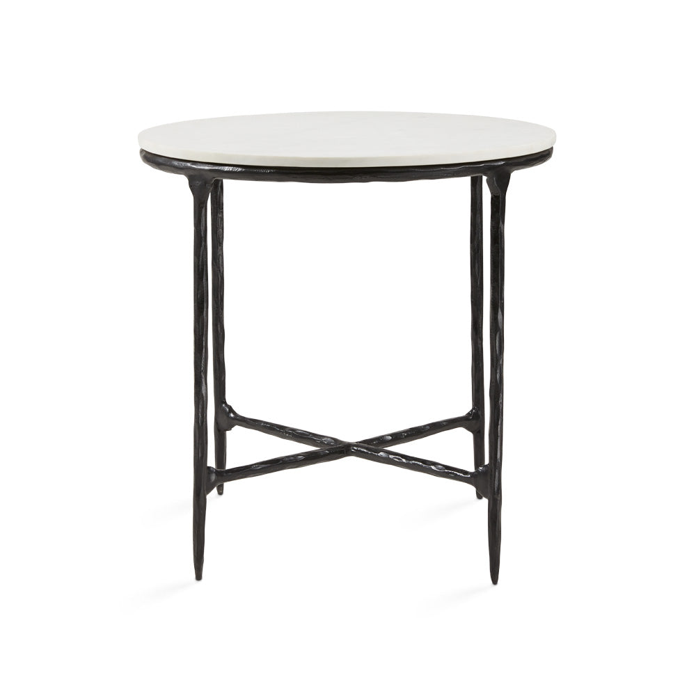 Ramona Aluminium Side Table White Marble Black Frame | InSTYLE Home & Rugs
