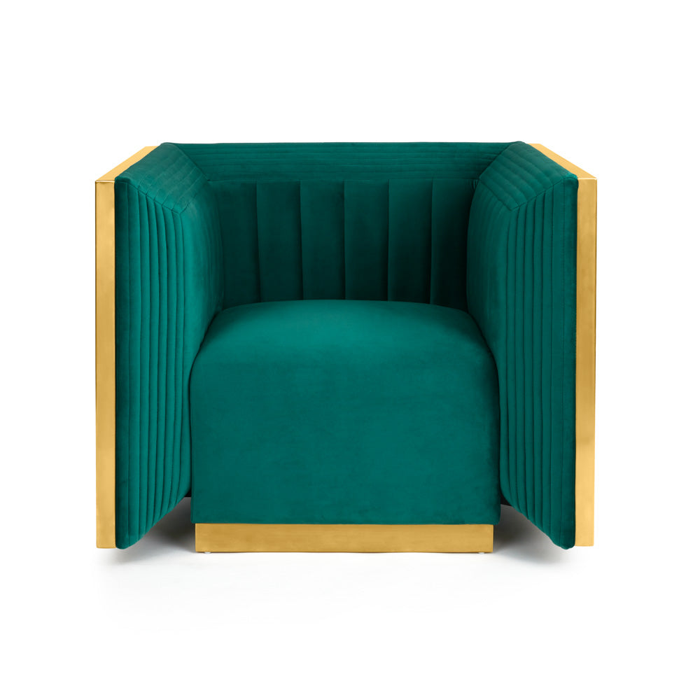 AMSTERDAM chair green emerald velvet BRUSHED GOLD | InSTYLE Home & Rugs