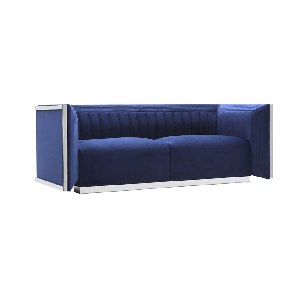 AMSTERDAM sofa ink blue velvet polished steel | InSTYLE Home & Rugs