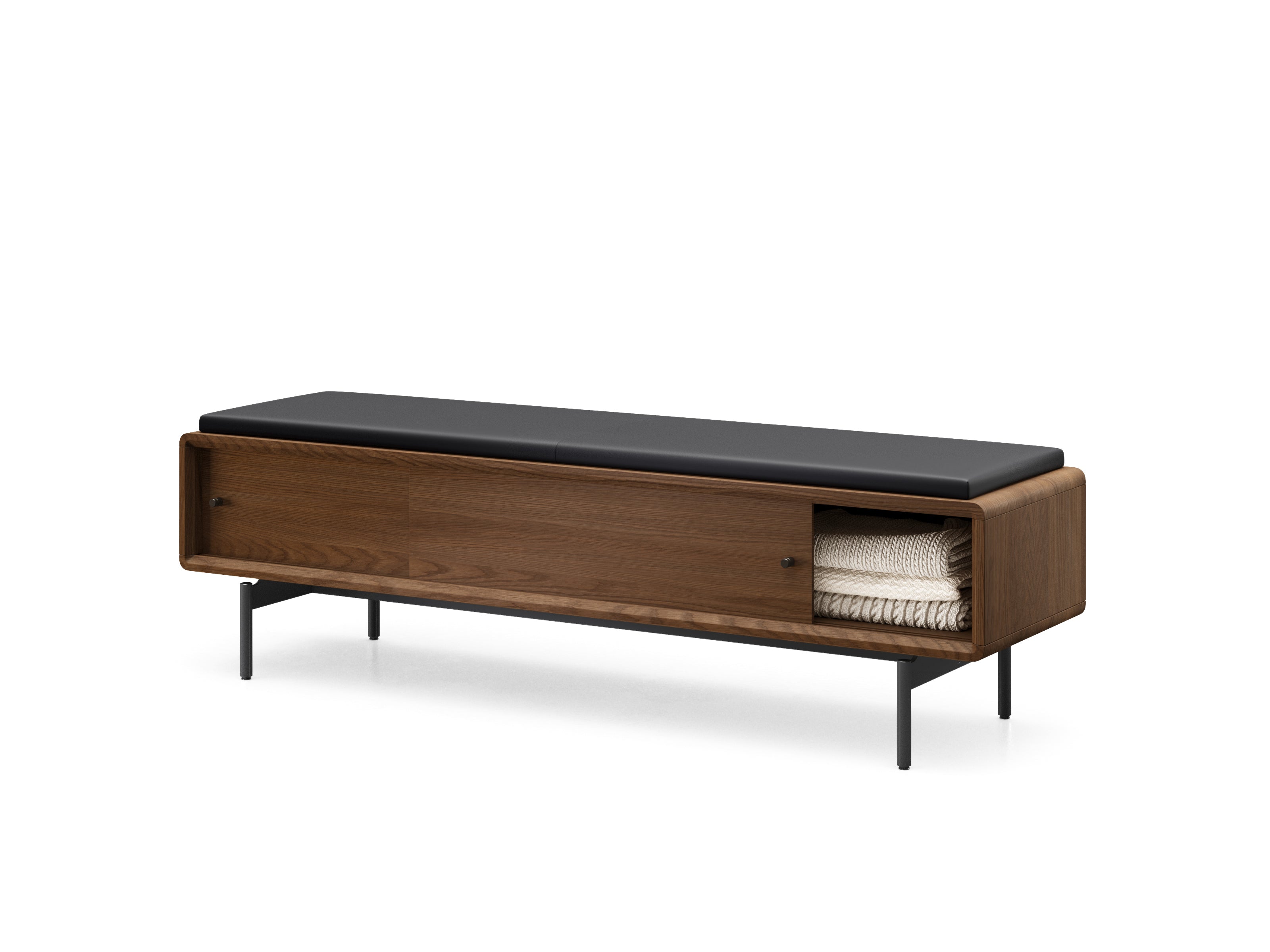 BDI LINQ Bedroom 9102 Storage Bench | Leather Cushion - durable bench with modern style | Image 3 | InSTYLE Home & Rugs