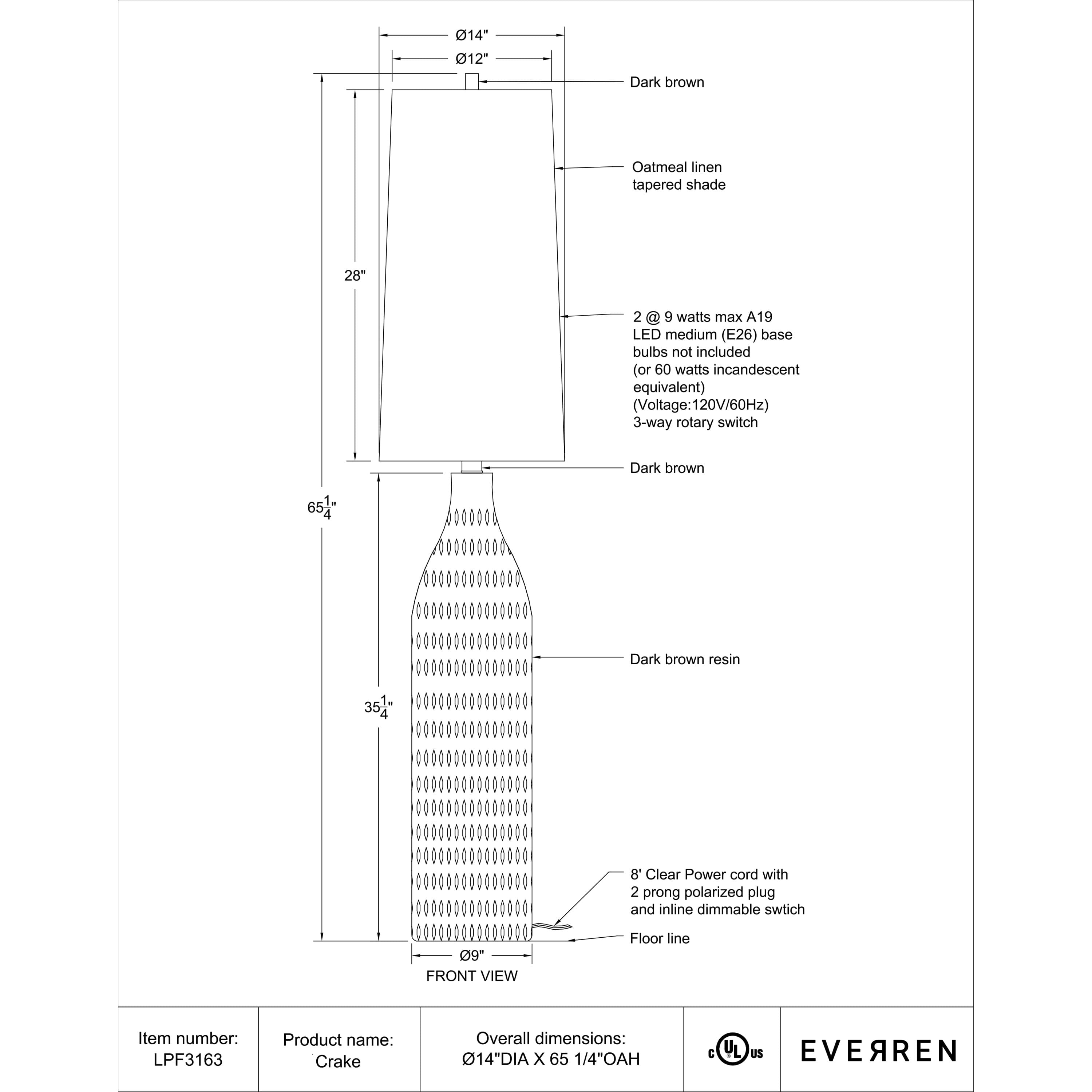 Crake LPF3163 - from table lamps to chandeliers and floor lamps | Image 4 | InSTYLE Home & Rugs