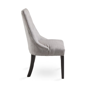 RIMZY Dining chair Tufted Ivory Linen w/ silver Hobnail - elegant seating for dining areas | Image 2 | InSTYLE Home & Rugs