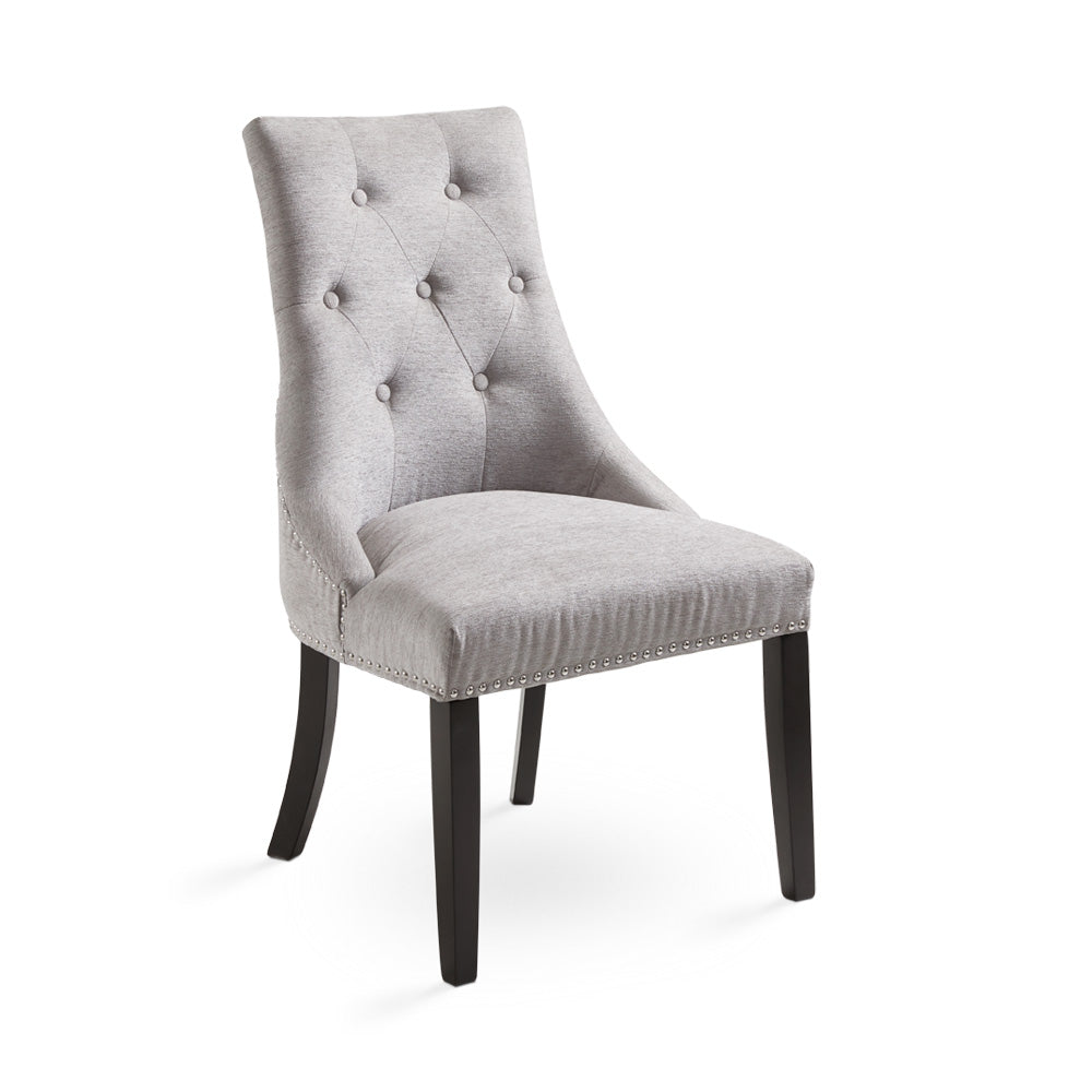 RIMZY Dining chair Tufted Blue Velvet w/ silver Hobnail - elegant seating for dining areas | Image 2 | InSTYLE Home & Rugs