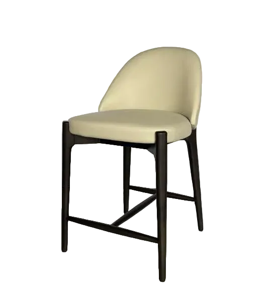 LIVERPOOL Counter Chair GY-COU-1776 Aspen Taupe PU Dark Walnut Wood Finish - modern bar stool with adjustable height for flexible seating | Image 1 | InSTYLE Home & Rugs
