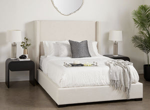 WING KING Bed beige fabric | InSTYLE Home & Rugs