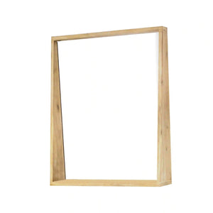 Gia Mirror W28 inch in Solid Acacia Frame - modern mirror with sleek design for contemporary interiors | Image 1 | InSTYLE Home & Rugs