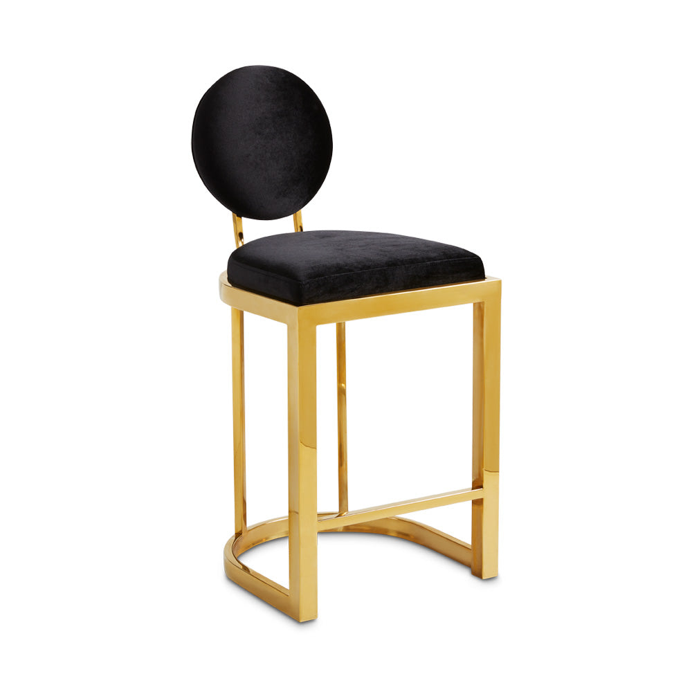 Milana Counter Stool Shining gold stainless steel frame without laser cut Ivory Aurotra | InSTYLE Home & Rugs