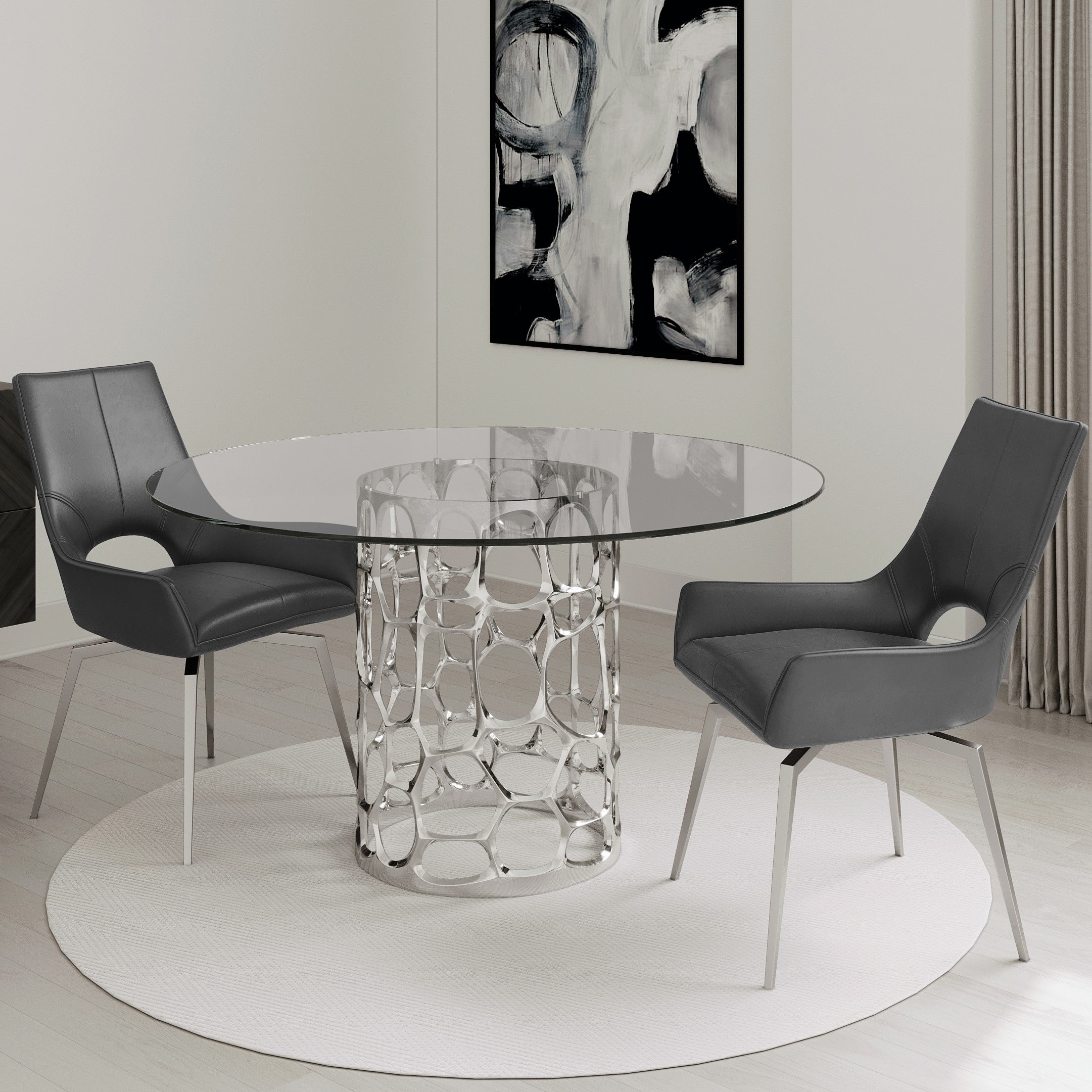 BROMLEY Dining Chair GY-DC-8388BK ASPEN TAUPE PU BLACK METAL LEGS - elegant seating for dining areas | Image 1 | InSTYLE Home & Rugs