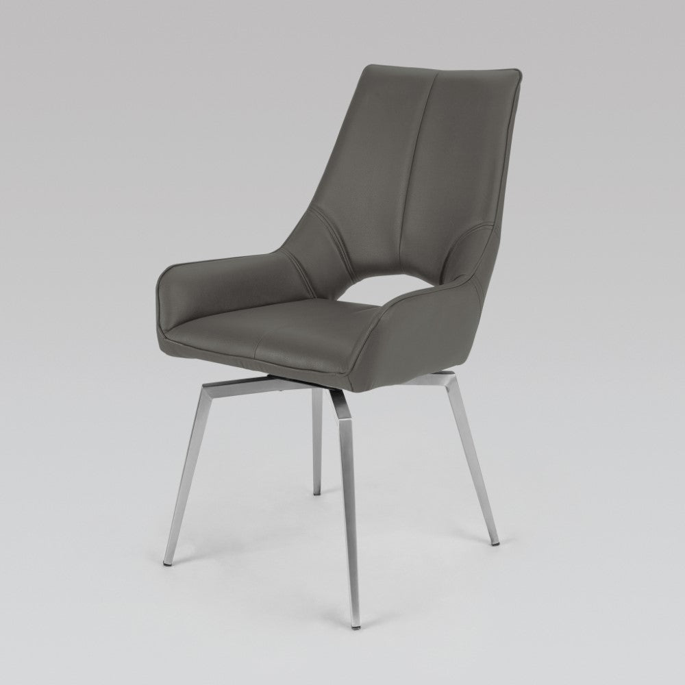 BROMLEY Dining Chair BLACK PU - modern black dining chair | Image 1 | InSTYLE Home & Rugs
