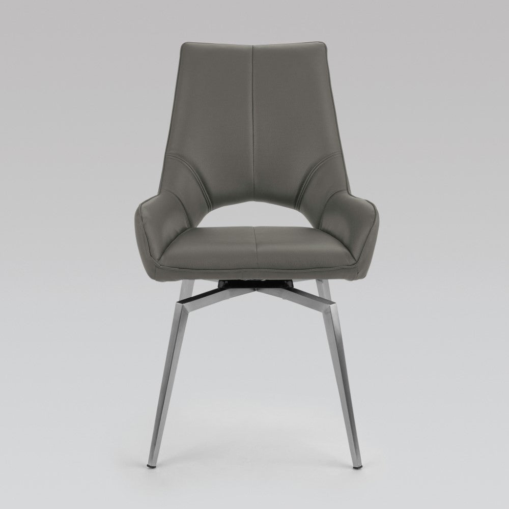 BROMLEY Dining Chair GREY PU - modern grey dining chair | Image 1 | InSTYLE Home & Rugs