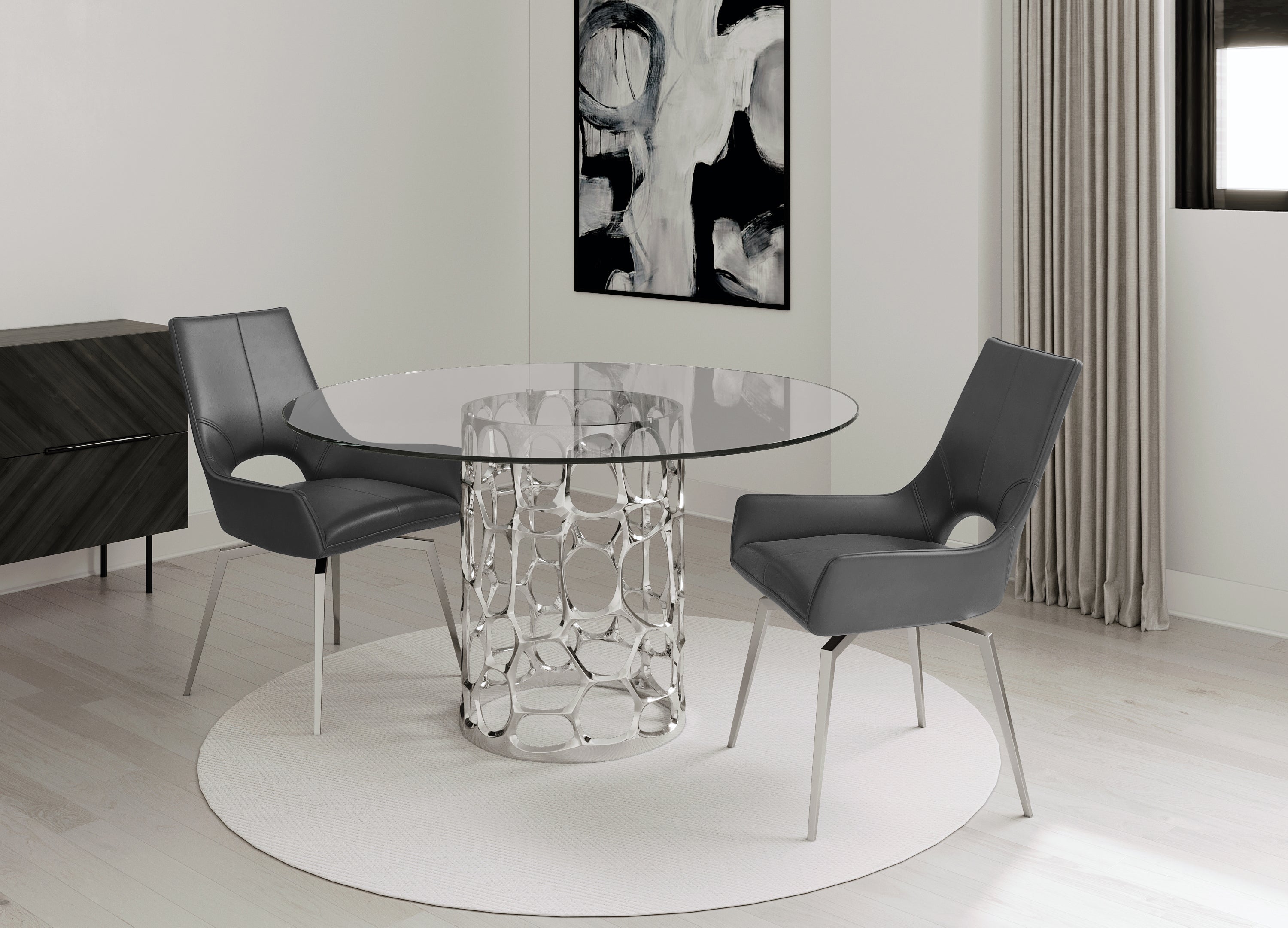 BROMLEY Dining Chair NAPA GREY LINEN - modern grey dining chair | Image 1 | InSTYLE Home & Rugs