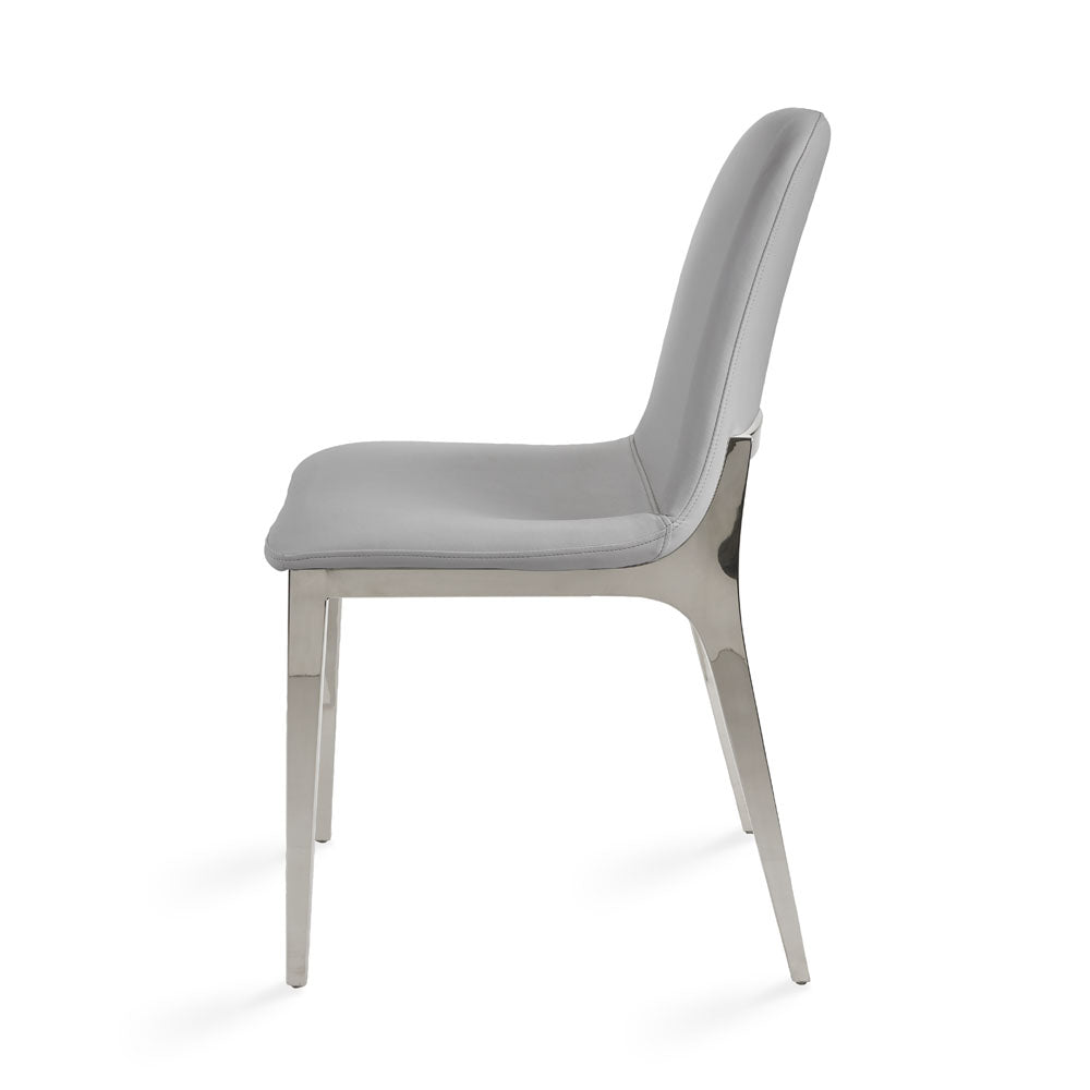 Minos Dining Chair Grey Pu - modern grey dining chair | Image 1 | InSTYLE Home & Rugs