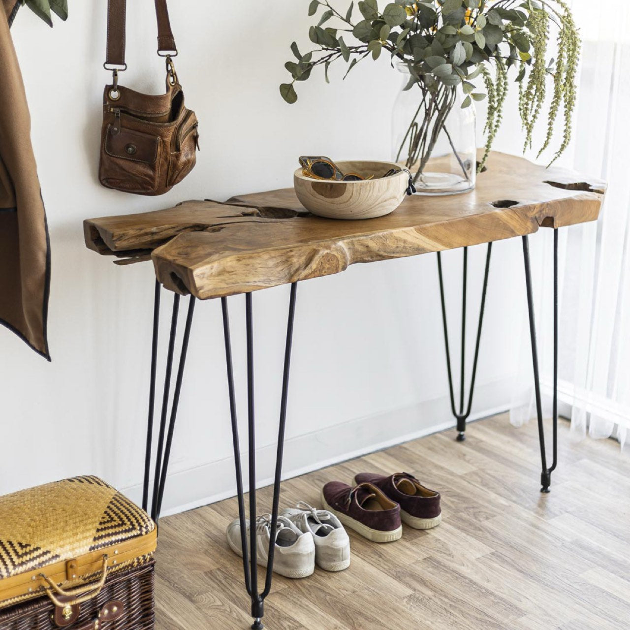 Natura Hairpin Console Table - slim tables for entryways | Image 3 | InSTYLE Home & Rugs